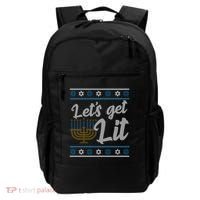 Funny Ugly Hanukkah Lets Get Lit Menorah Backpack thumb 0