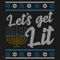 Funny Ugly Hanukkah Lets Get Lit Menorah Backpack thumb 2