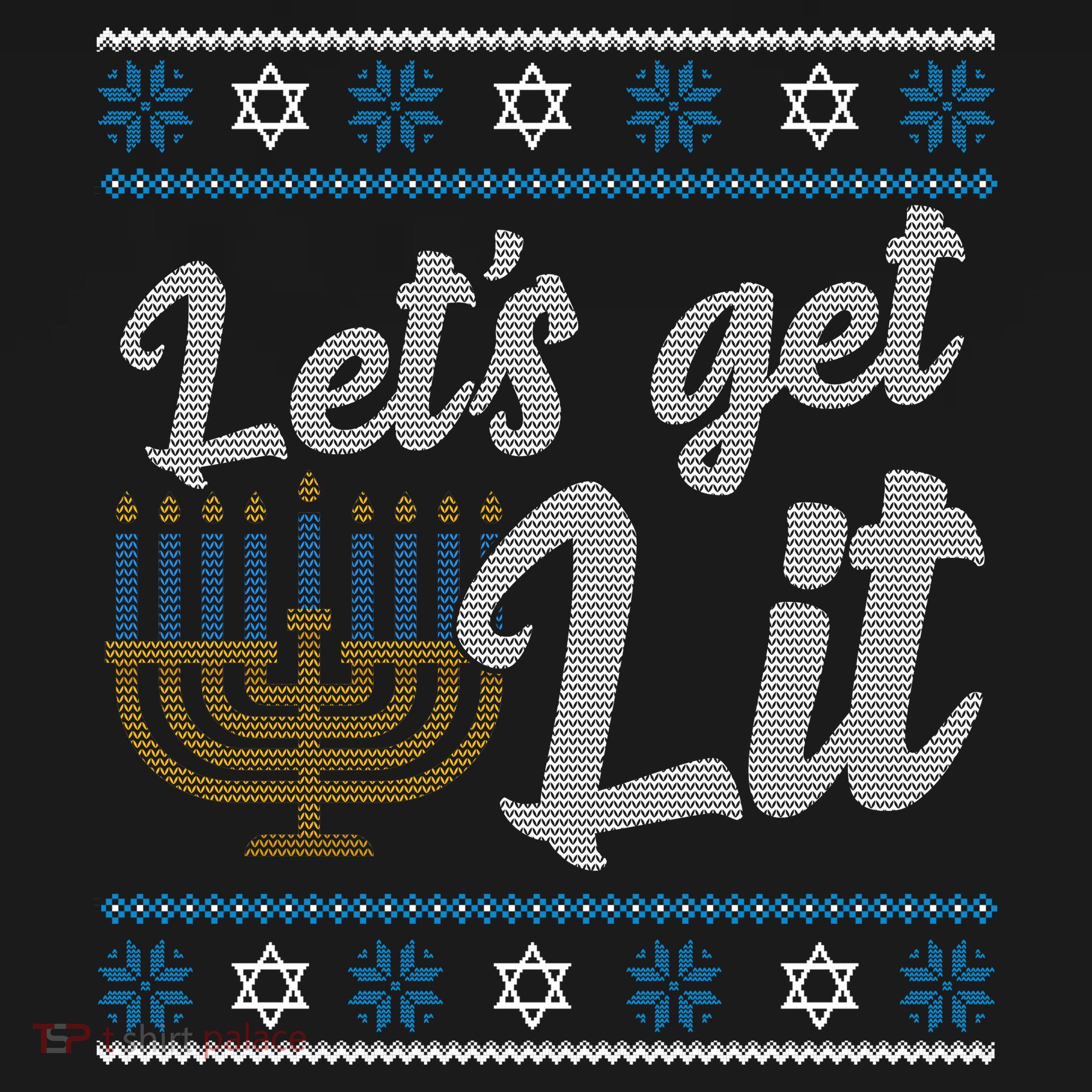 Funny Ugly Hanukkah Lets Get Lit Menorah Backpack