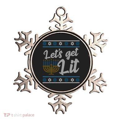 Funny Ugly Hanukkah Lets Get Lit Menorah Ornament