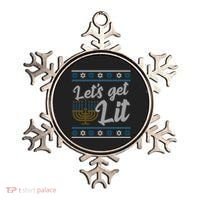 Funny Ugly Hanukkah Lets Get Lit Menorah Ornament thumb 0