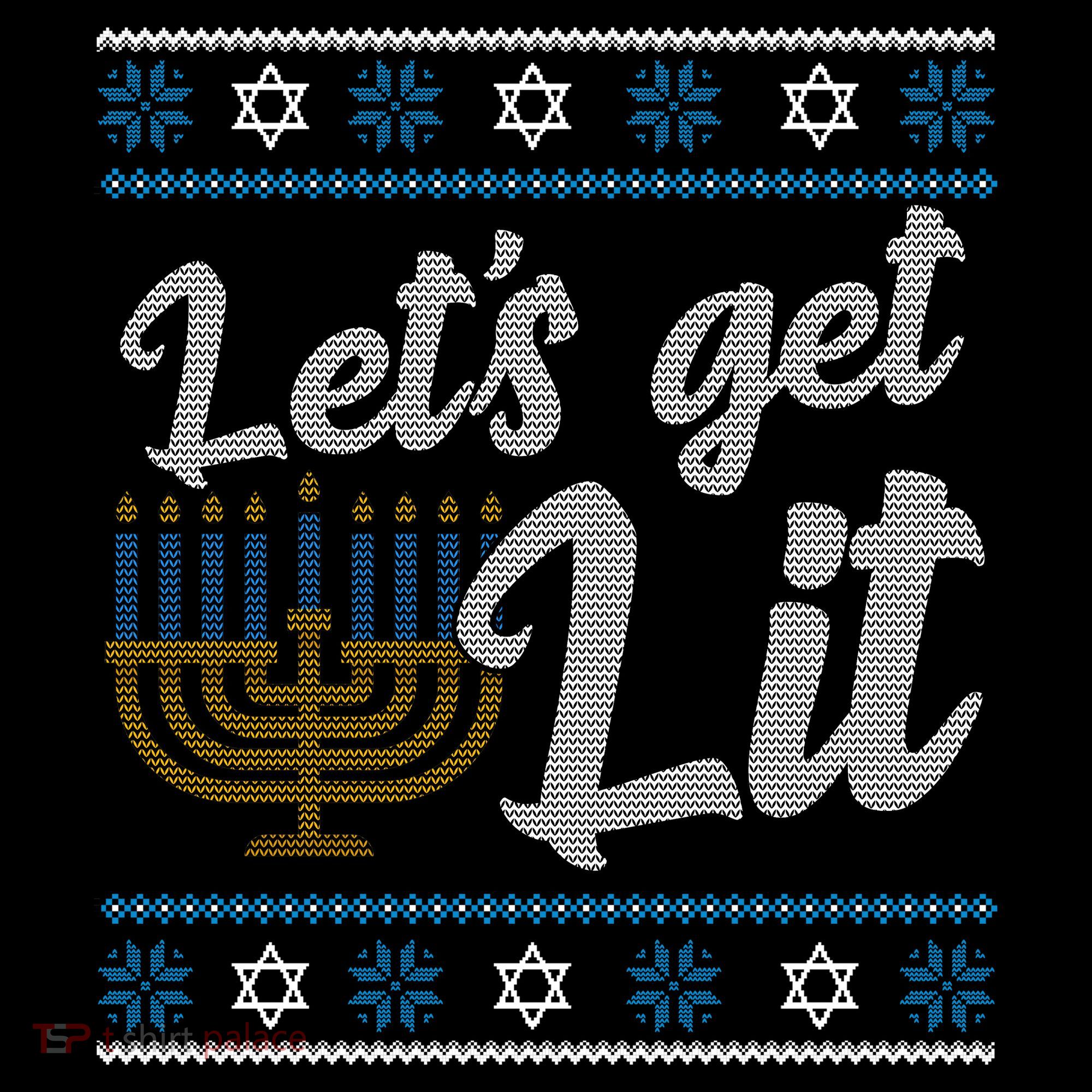 Funny Ugly Hanukkah Lets Get Lit Menorah Ornament