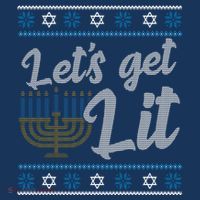 Funny Ugly Hanukkah Lets Get Lit Menorah Doggie Tank thumb 4