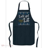 Funny Ugly Hanukkah Lets Get Lit Menorah Apron thumb 0