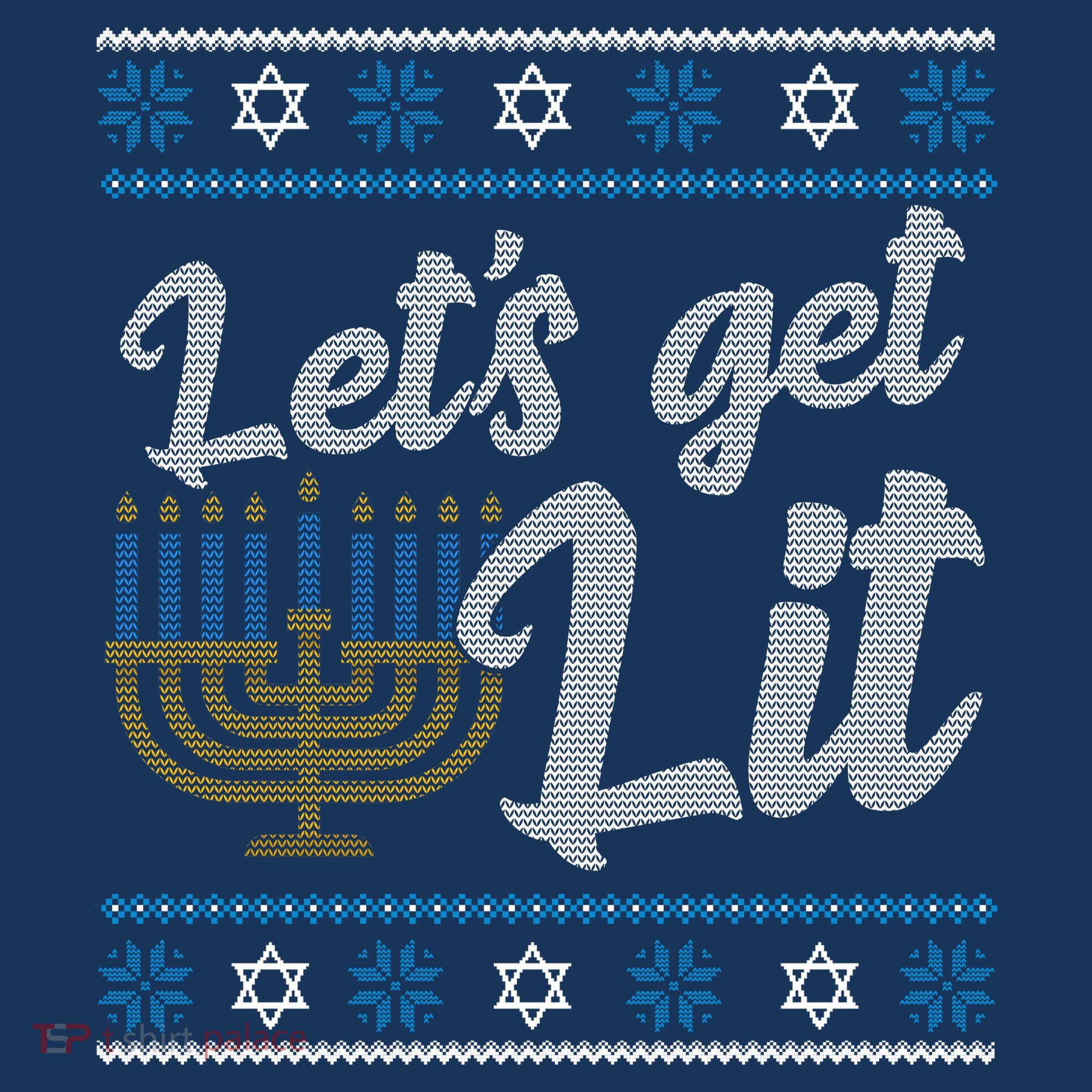 Funny Ugly Hanukkah Lets Get Lit Menorah Apron