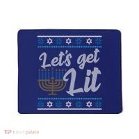 Funny Ugly Hanukkah Lets Get Lit Menorah Mousepad thumb 0