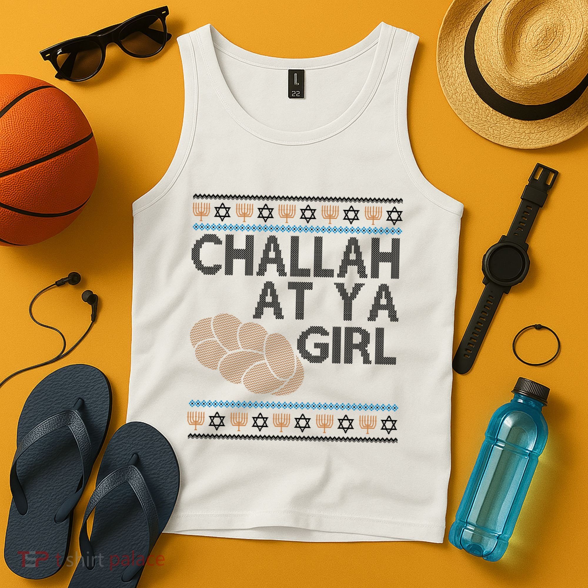 Funny Ugly Hanukkah Challah At Ya Girl Tank Top