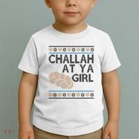Funny Ugly Hanukkah Challah At Ya Girl Toddler T-Shirt thumb 2