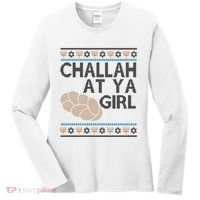 Funny Ugly Hanukkah Challah At Ya Girl Women's Long Sleeve Shirt thumb 0