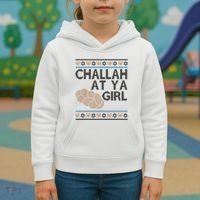 Funny Ugly Hanukkah Challah At Ya Girl Kids Hoodie thumb 3