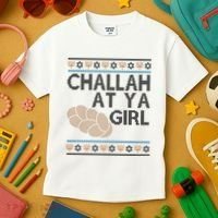 Funny Ugly Hanukkah Challah At Ya Girl Kids T-Shirt thumb 3