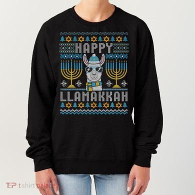 Funny Ugly Hanukkah Sweater Llama Llamakkah Gift Women's Sweatshirt
