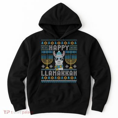 Funny Ugly Hanukkah Sweater Llama Llamakkah Gift Hoodie