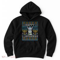 Funny Ugly Hanukkah Sweater Llama Llamakkah Gift Hoodie thumb 0