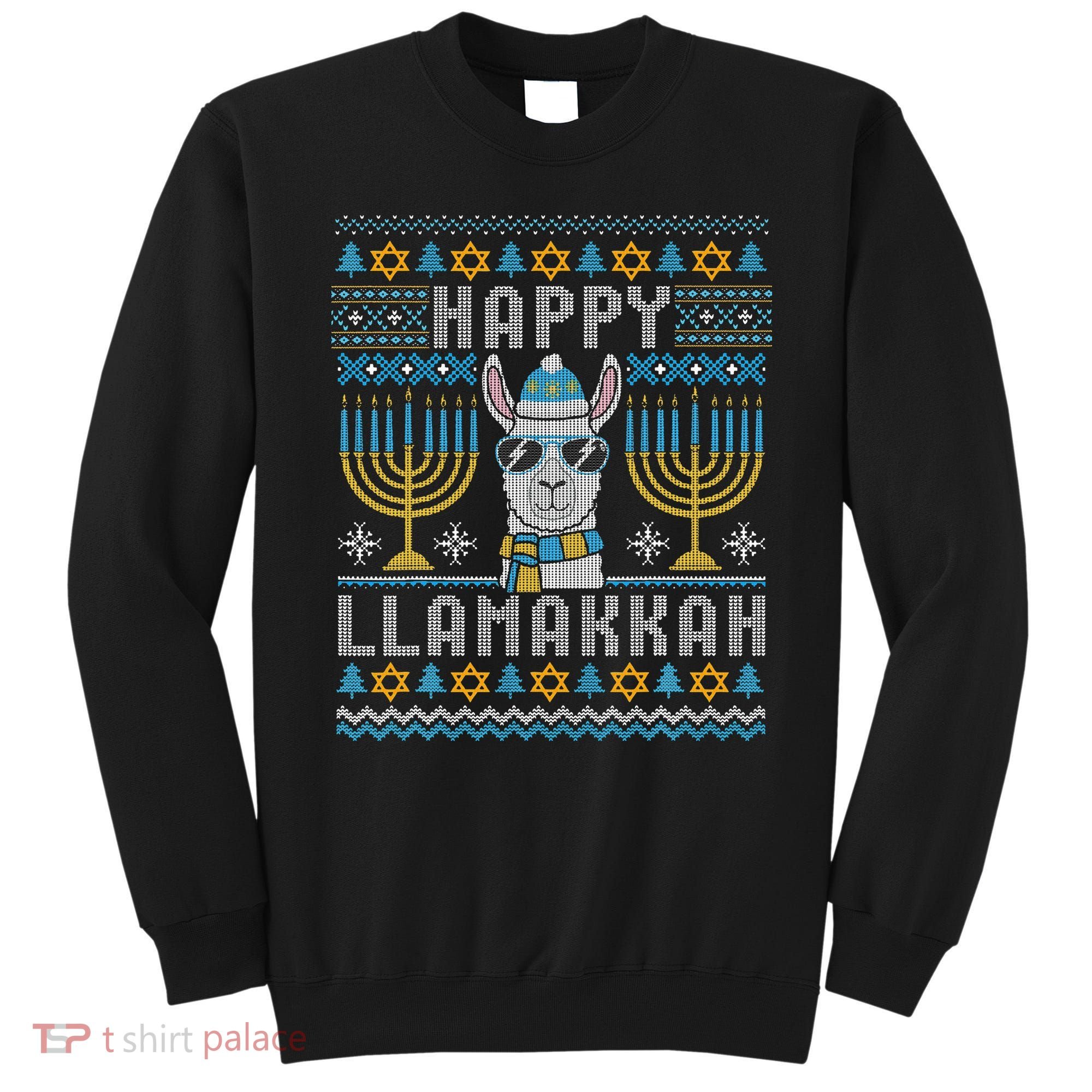 Funny Ugly Hanukkah Sweater Llama Llamakkah Gift Sweatshirt