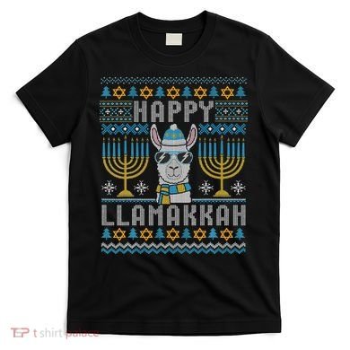 Funny Ugly Hanukkah Sweater Llama Llamakkah Gift T-Shirt