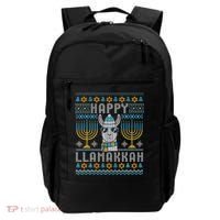 Funny Ugly Hanukkah Sweater Llama Llamakkah Gift Backpack thumb 0