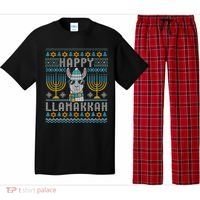 Funny Ugly Hanukkah Sweater Llama Llamakkah Gift Pajama Set thumb 0