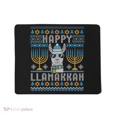 Funny Ugly Hanukkah Sweater Llama Llamakkah Gift Mousepad