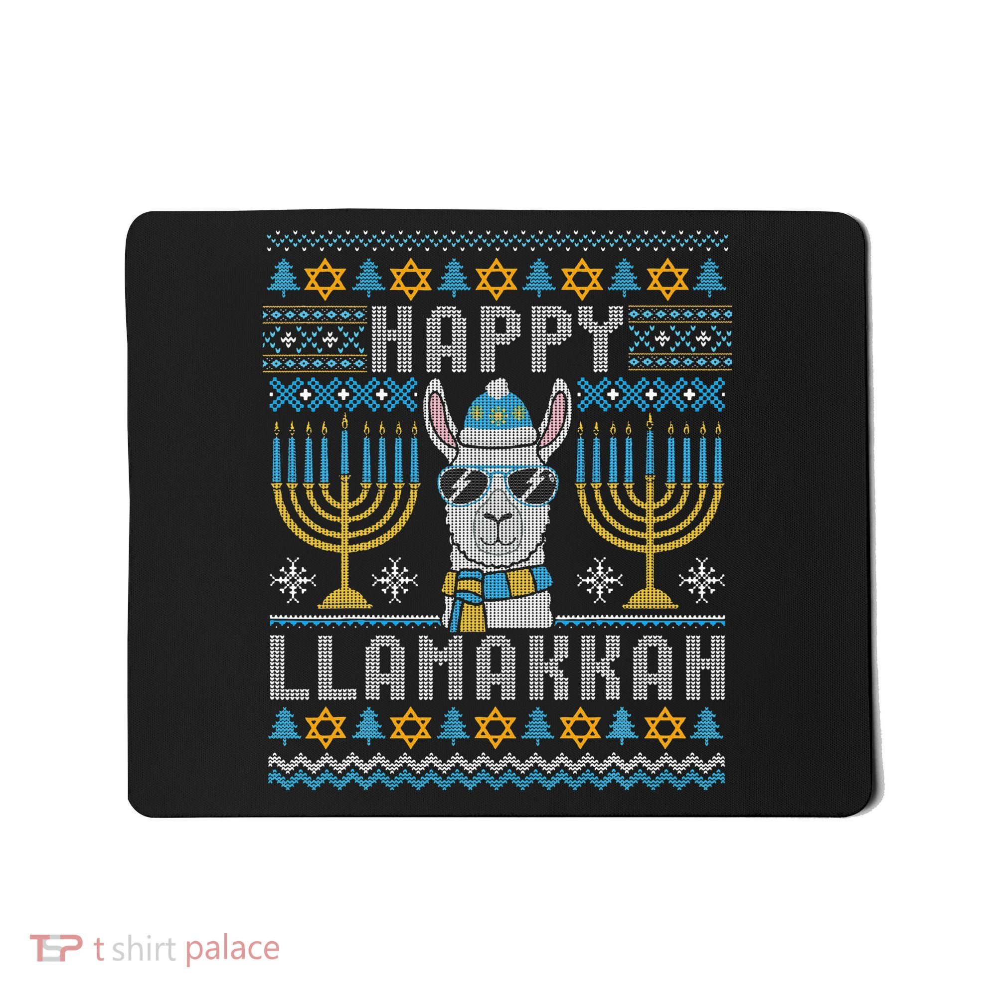 Funny Ugly Hanukkah Sweater Llama Llamakkah Gift Mousepad