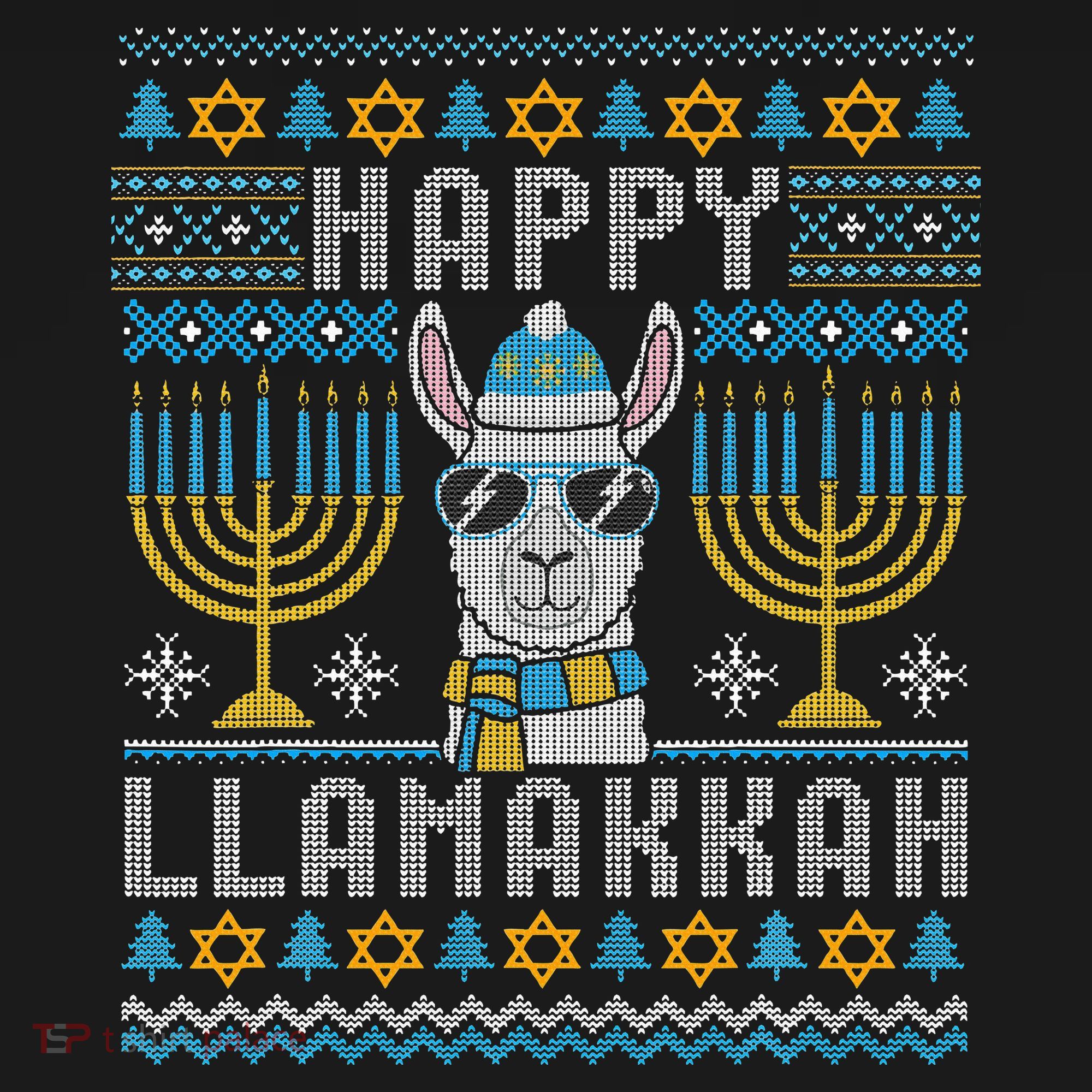 Funny Ugly Hanukkah Sweater Llama Llamakkah Gift Mousepad