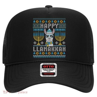 Funny Ugly Hanukkah Sweater Llama Llamakkah Gift Hat
