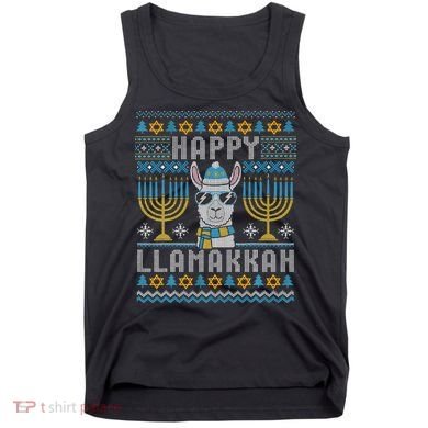 Funny Ugly Hanukkah Sweater Llama Llamakkah Gift Tank Top