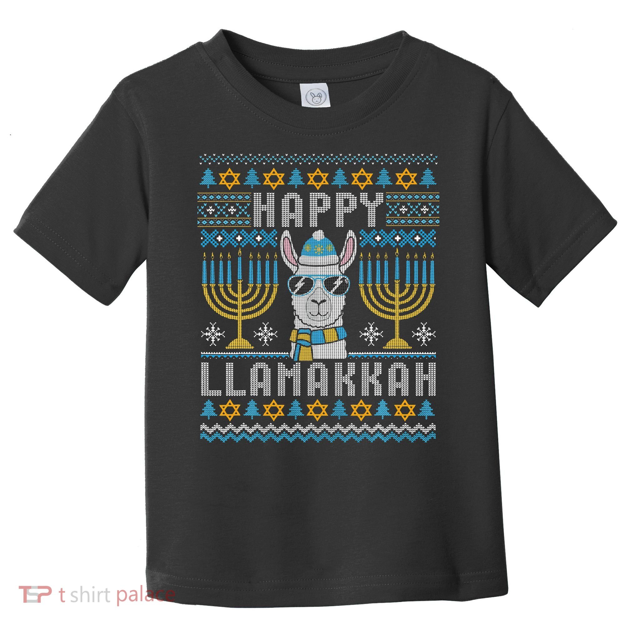 Funny Ugly Hanukkah Sweater Llama Llamakkah Gift Toddler T-Shirt