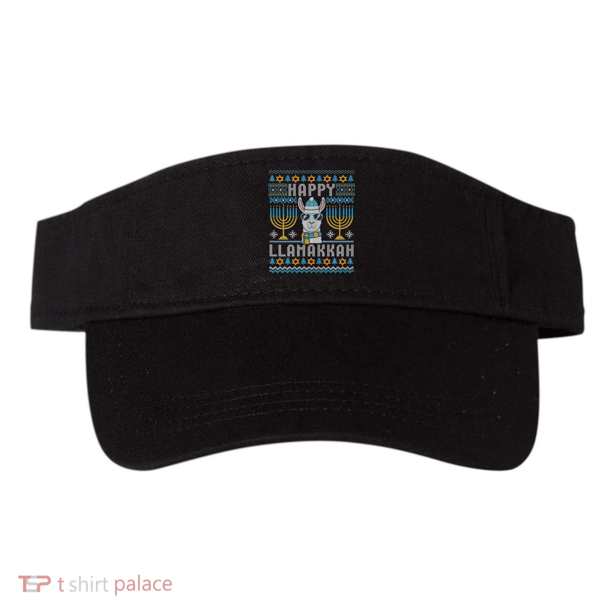 Funny Ugly Hanukkah Sweater Llama Llamakkah Gift Visor