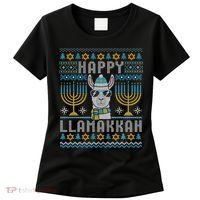 Funny Ugly Hanukkah Sweater Llama Llamakkah Gift Women's T-Shirt thumb 0