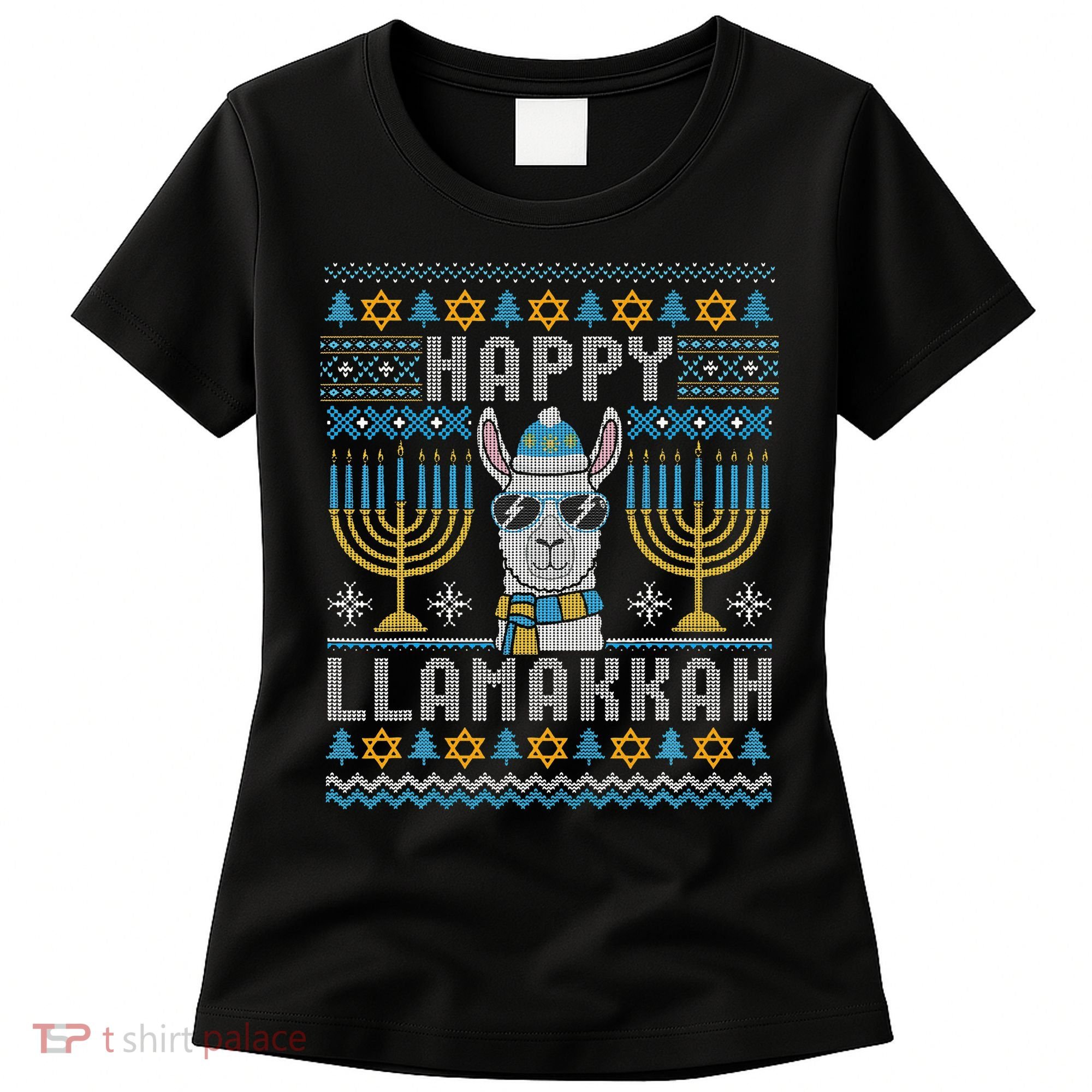 Funny Ugly Hanukkah Sweater Llama Llamakkah Gift Women's T-Shirt