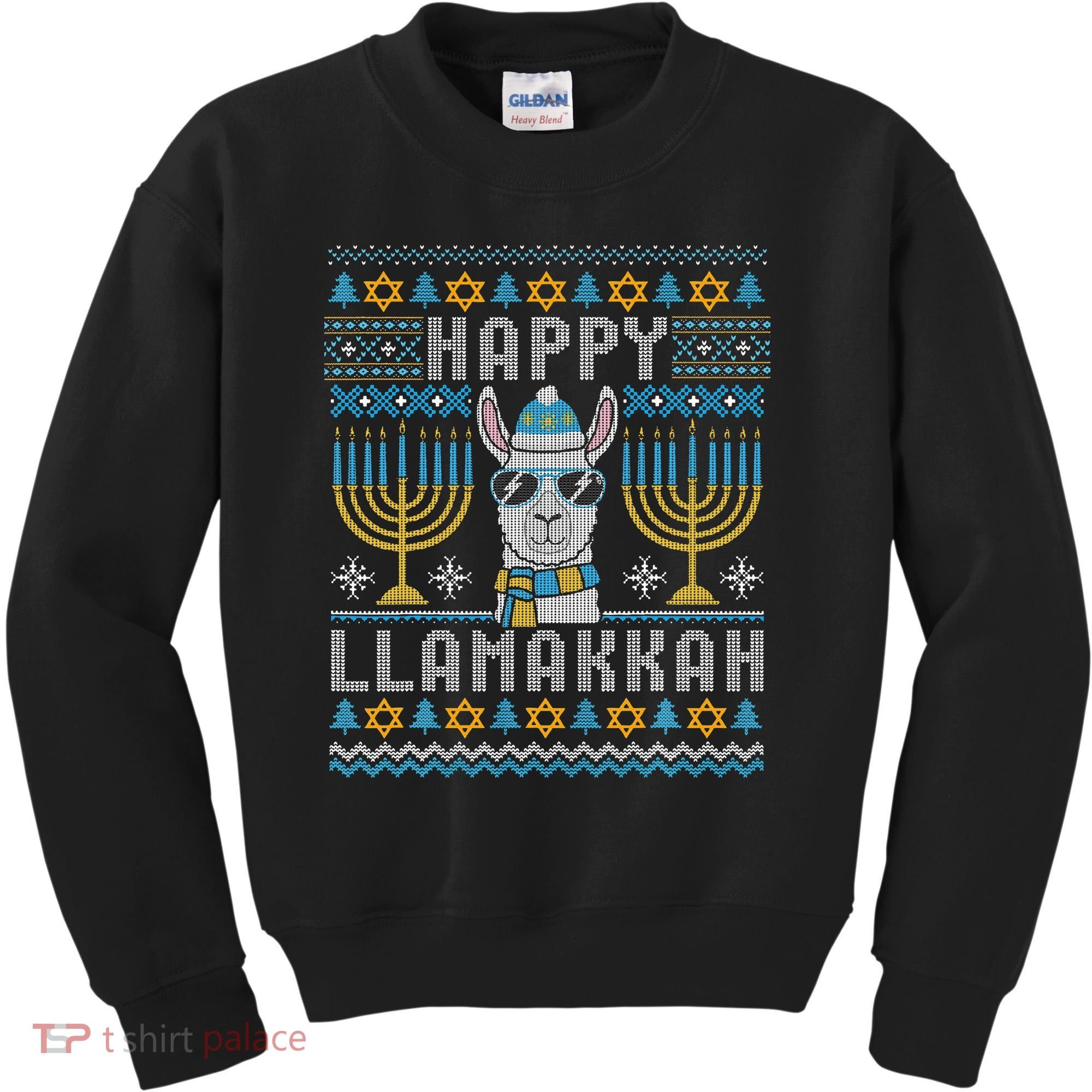 Funny Ugly Hanukkah Sweater Llama Llamakkah Gift Kids Sweatshirt
