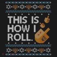 Funny Ugly Hanukkah Sweater How I Roll Dreidel Ornament thumb 1