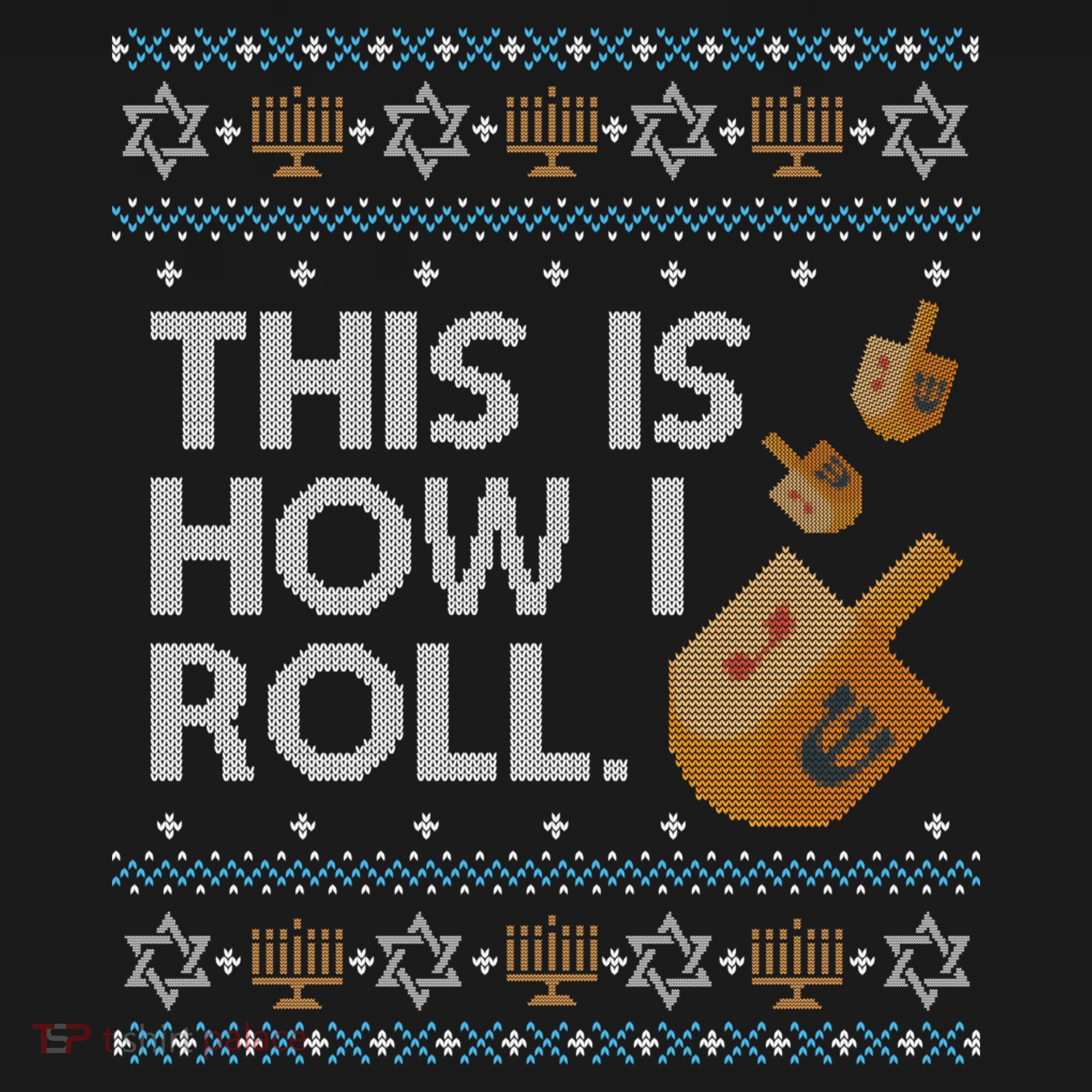 Funny Ugly Hanukkah Sweater How I Roll Dreidel Ornament