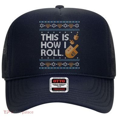 Funny Ugly Hanukkah Sweater How I Roll Dreidel Hat