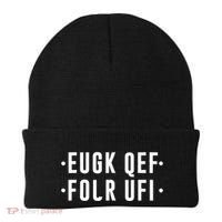 Fold Up Hidden Message F Off Funny Word Beanie thumb 0