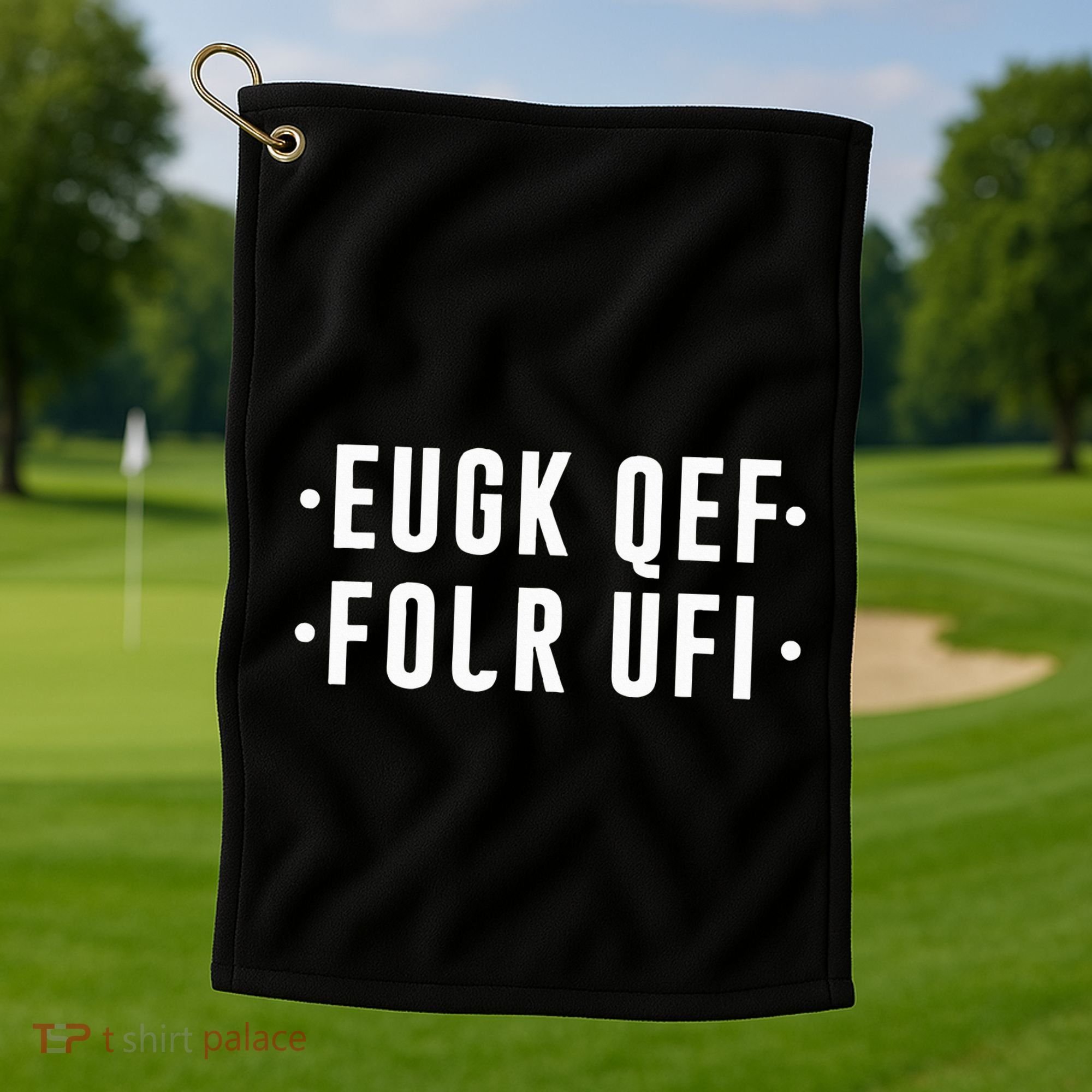 Fold Up Hidden Message F Off Funny Word Golf Towel