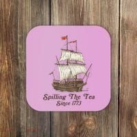 Funny Us History Teacher Boston Spilling The Tea Since 1773 Coaster thumb 0