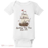 Funny Us History Teacher Boston Spilling The Tea Since 1773 Baby Bodysuit thumb 0