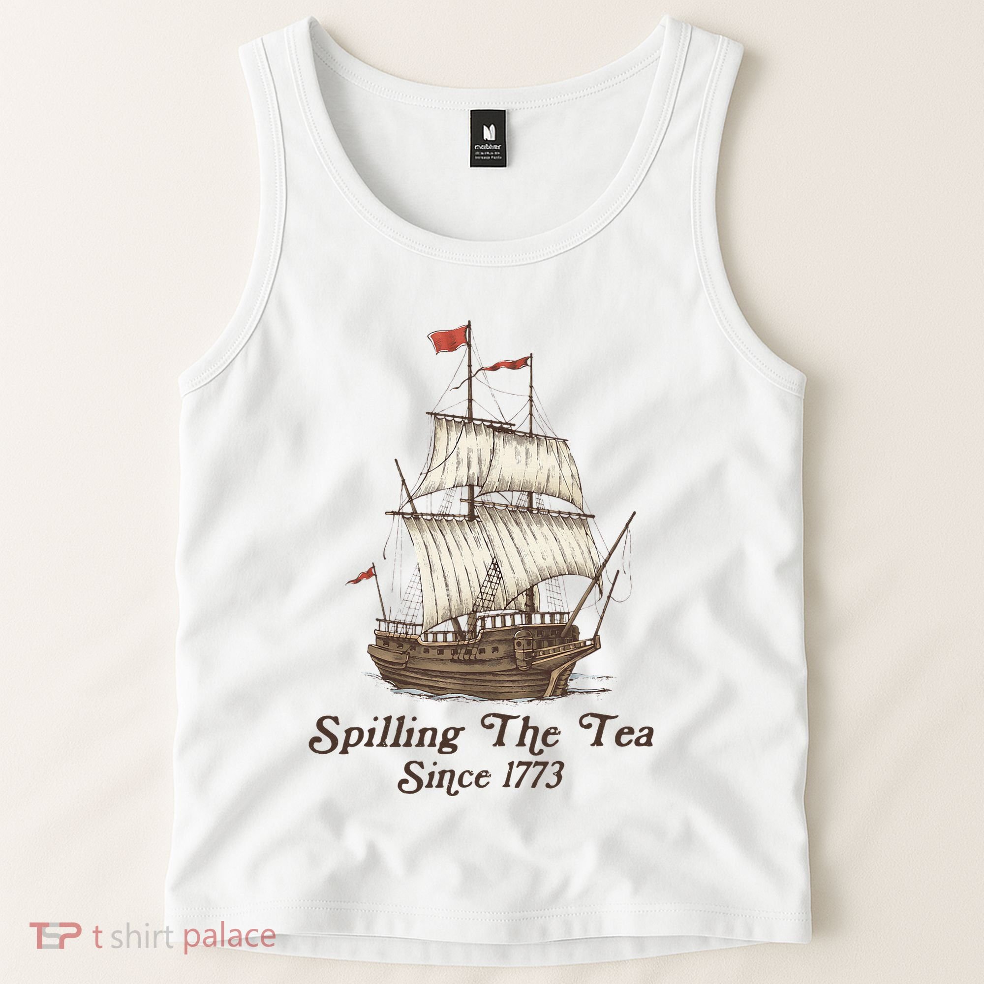 Funny Us History Teacher Boston Spilling The Tea Since 1773 Tank Top