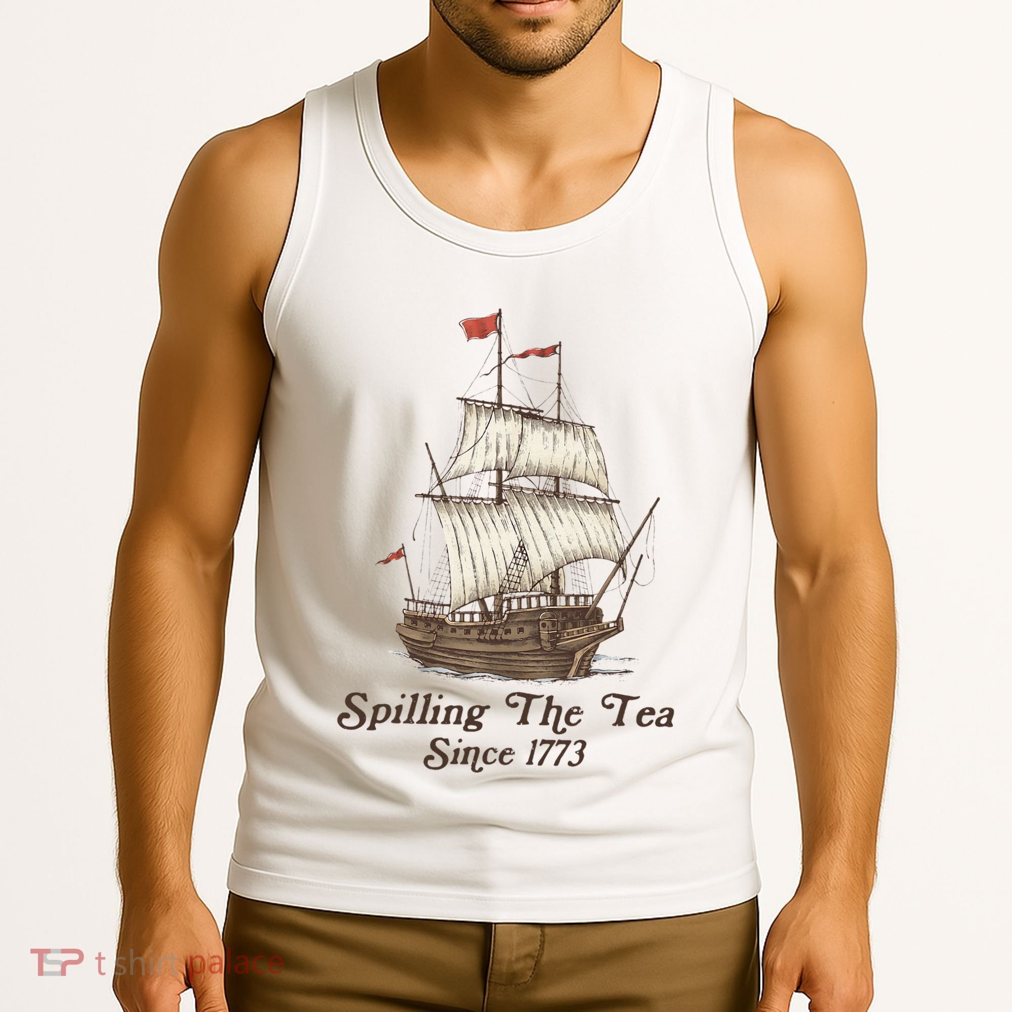Funny Us History Teacher Boston Spilling The Tea Since 1773 Tank Top