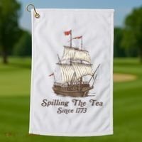 Funny Us History Teacher Boston Spilling The Tea Since 1773 Golf Towel thumb 1