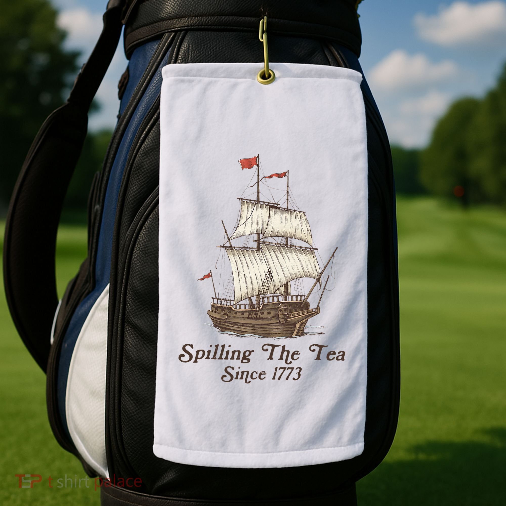 Funny Us History Teacher Boston Spilling The Tea Since 1773 Golf Towel