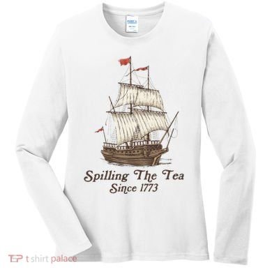 Funny Us History Teacher Boston Spilling The Tea Since 1773 Women's Long Sleeve Shirt