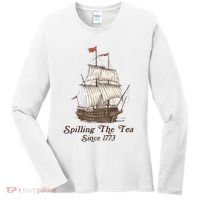 Funny Us History Teacher Boston Spilling The Tea Since 1773 Women's Long Sleeve Shirt thumb 0