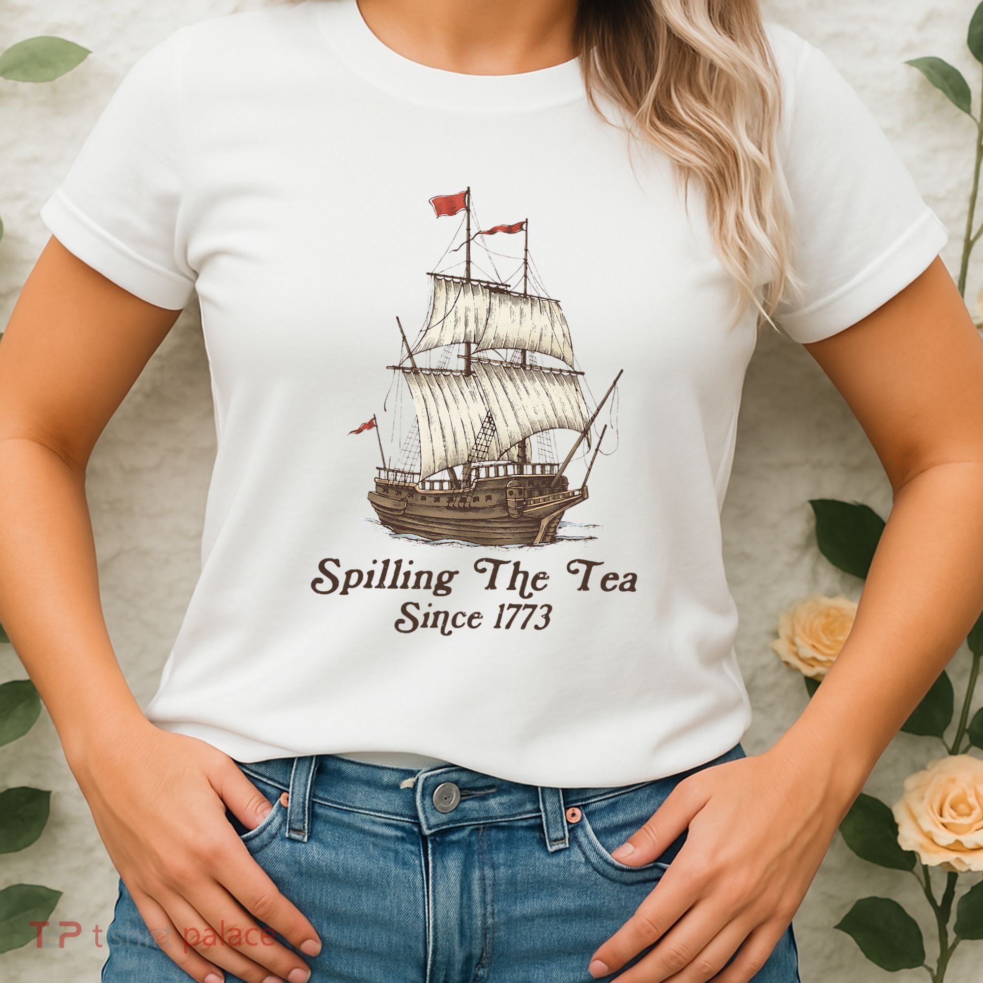 Funny Us History Teacher Boston Spilling The Tea Since 1773 Women's T-Shirt