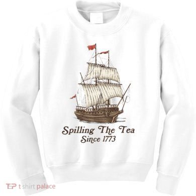 Funny Us History Teacher Boston Spilling The Tea Since 1773 Kids Sweatshirt