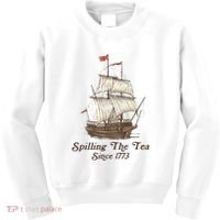 Funny Us History Teacher Boston Spilling The Tea Since 1773 Kids Sweatshirt thumb 0