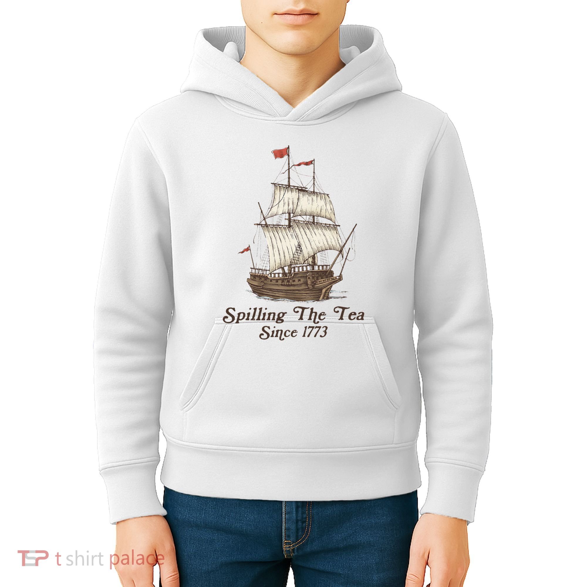 Funny Us History Teacher Boston Spilling The Tea Since 1773 Kids Hoodie