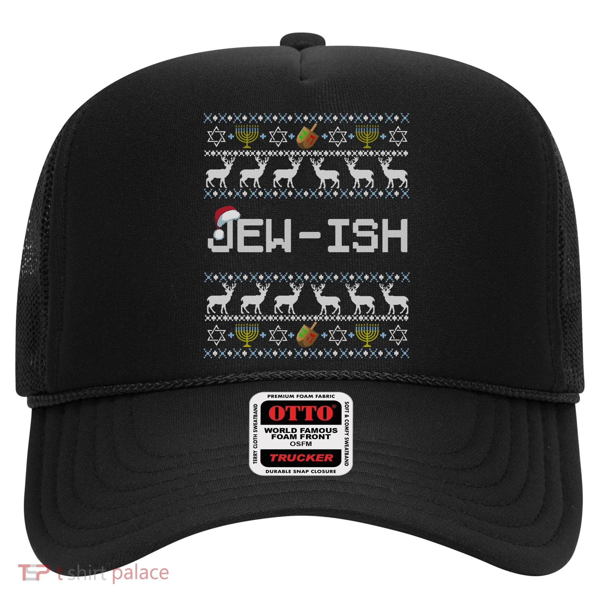 Fun Ugly Hanukkah Sweater Jewgiftish Santa Hat Merry Christmas Gift Hat